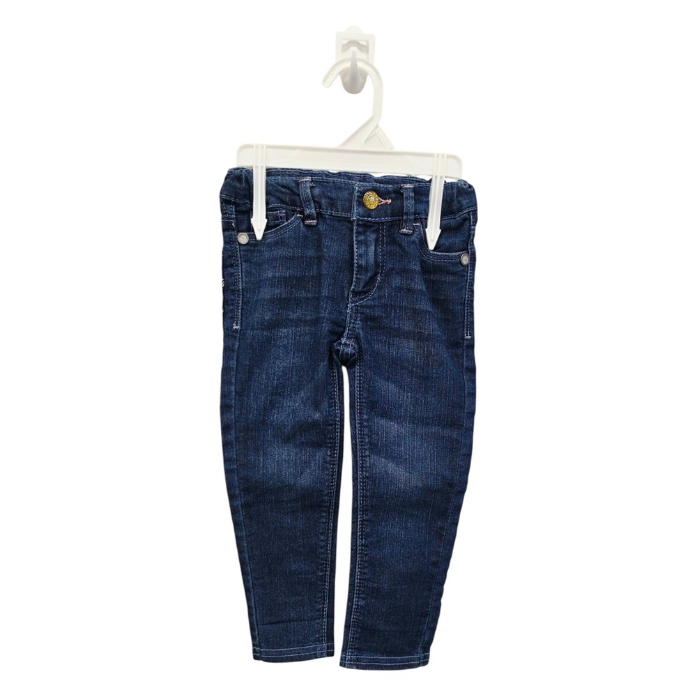 Levi's Girls 2T Denim Leggings Jeans Pink Star Embroidered Rhinestone